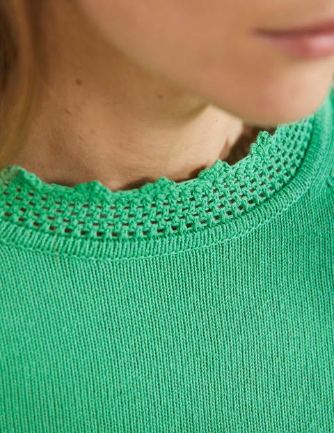 Sleeve Detail Knitted Jumper - Green Lagoon