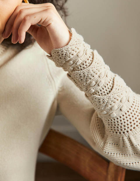 Sleeve Detail Knitted Sweater - Oatmeal
