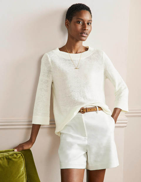 Relaxed Linen Sweater - Ivory