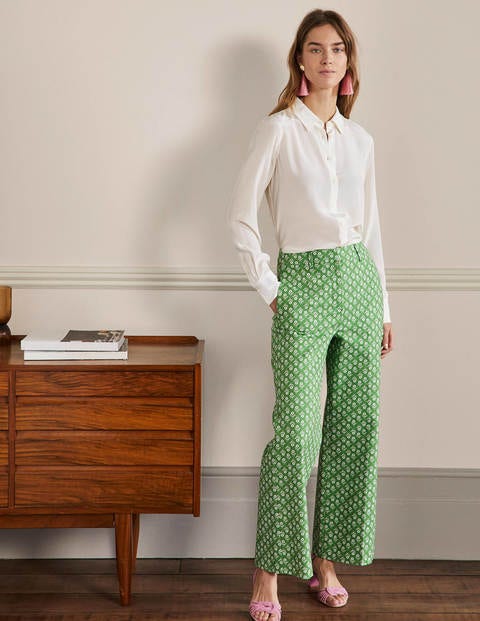 High Waisted Richmond Trousers - English Ivy, Loose Sprig