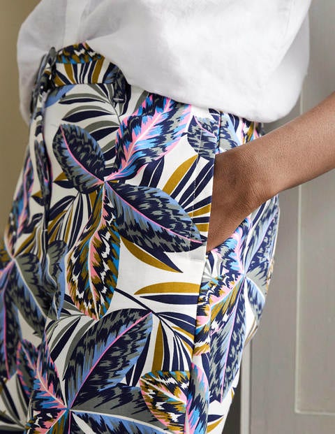 High Waisted Richmond Trousers - Multi, Exotic Leaves