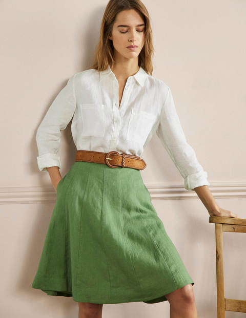 Panelled Linen Mini Skirt