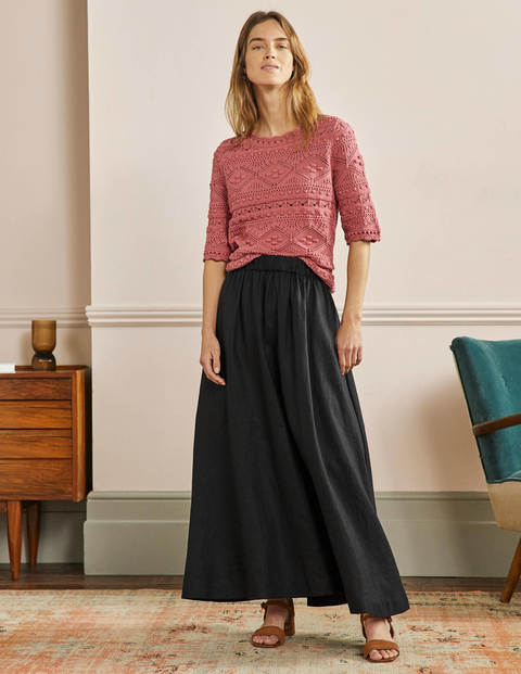 Pull-on Linen Maxi Skirt