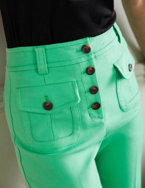 Carrie High Waisted Trousers - Green Lagoon