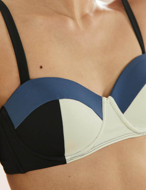 Portofino Cup-size Bikini Top - Ivory Colourblock
