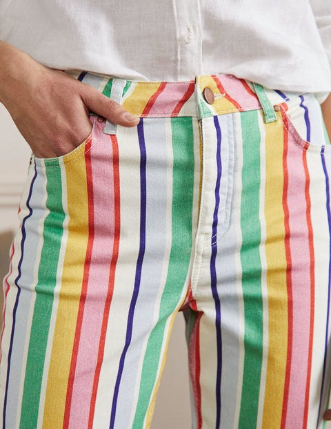 Relaxed Straight Jeans - Rainbow Multistripe