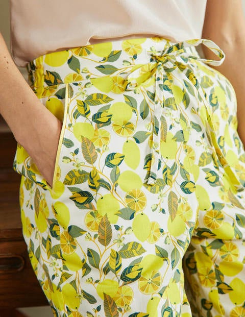 Janie Schlafanzughose - Naturweiß, Zitronenranke