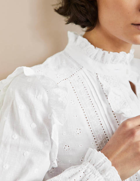 Iris Broderie Shirt - White