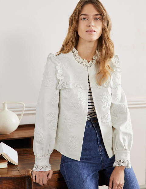 Cotton Broderie Jacket - Ivory