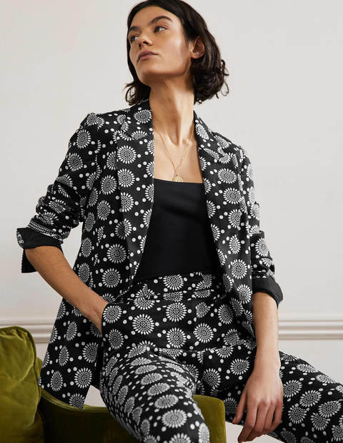 Thea Tailored Linen Blazer - Black, Sun 