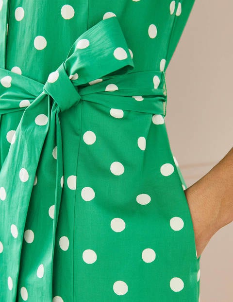 Robe-chemise à manches courtes - Vert, pois normaux