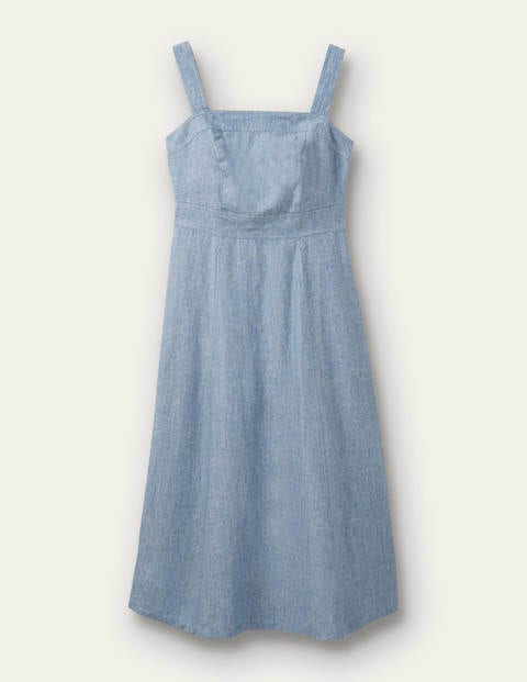 Virginie Linen Midi Dress - Chambray 