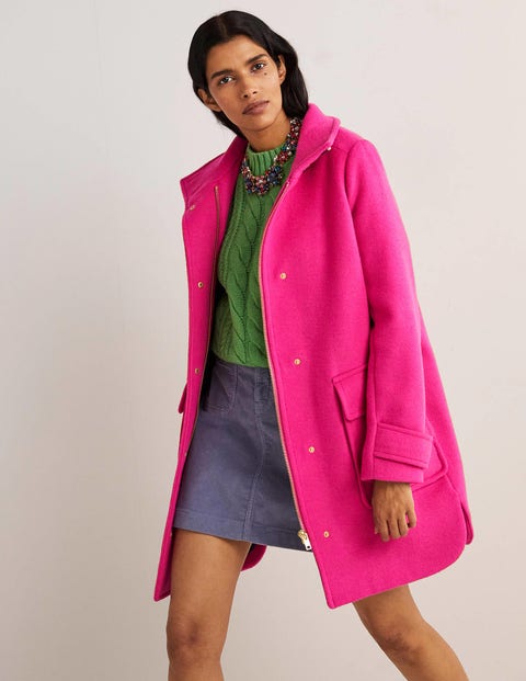 Brushed Wool Coat - Wild Watermelon 