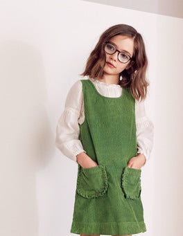 green cord pinafore