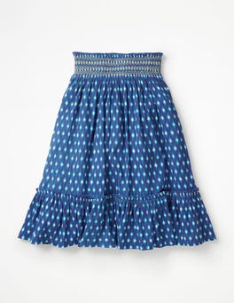 Smocked Midi Skirt