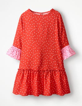 Frill Sleeve Printed Dress