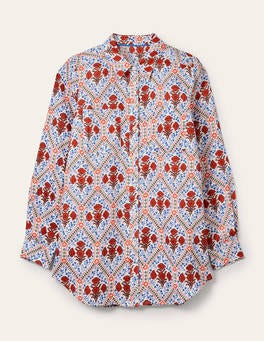Linen Shirt - Ivory, Poppy Bloom | Boden US