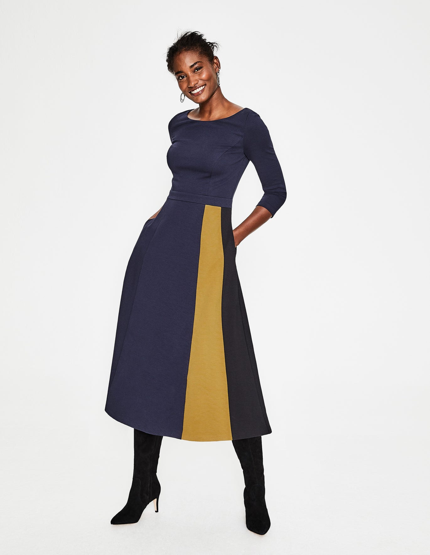 claudia ponte midi dress