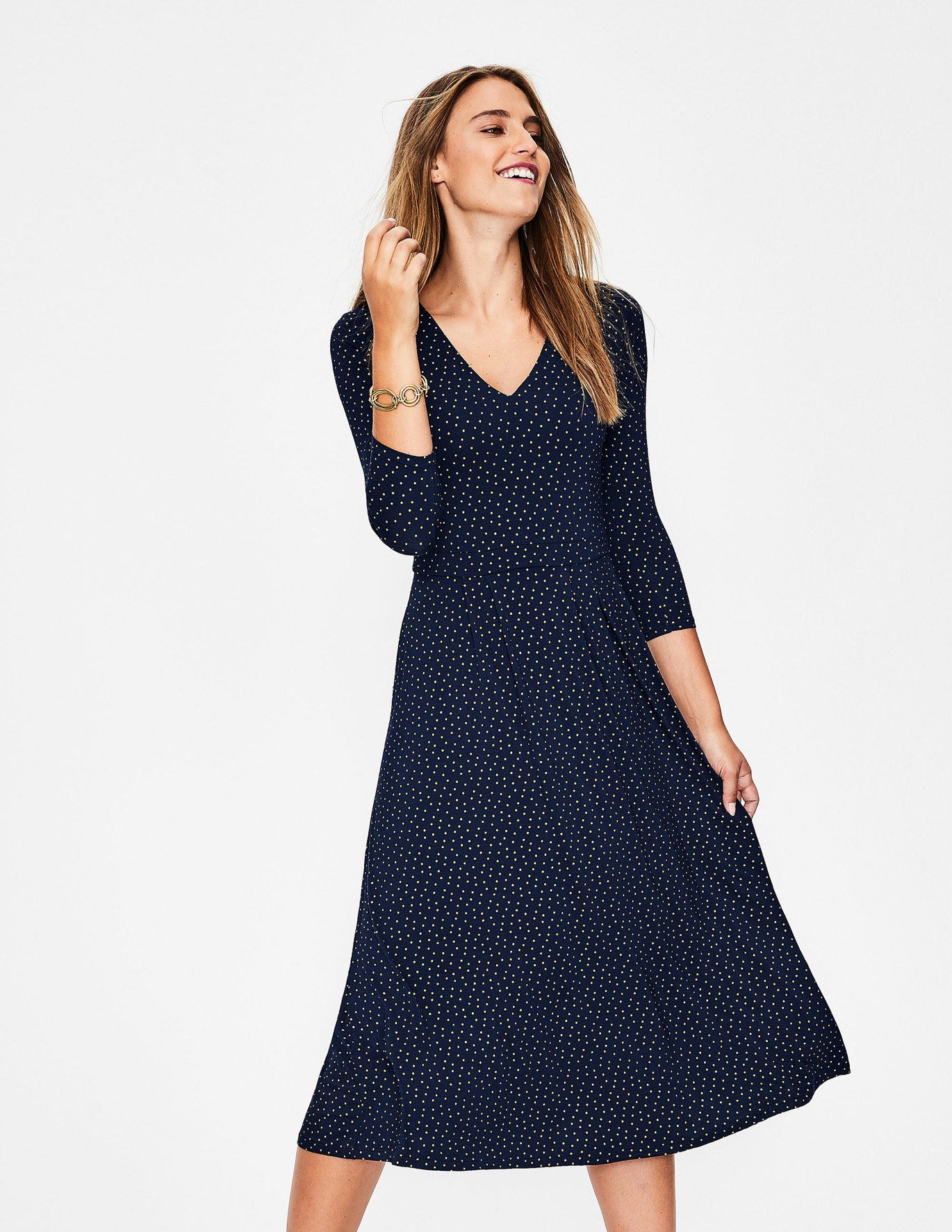 boden navy spot dress