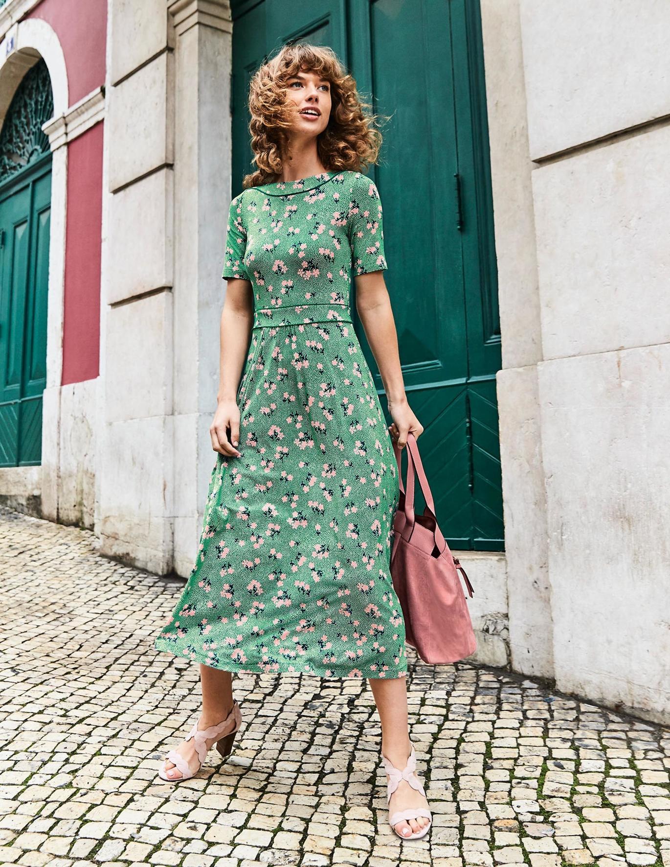 Boden rosa jersey midi dress Clearance