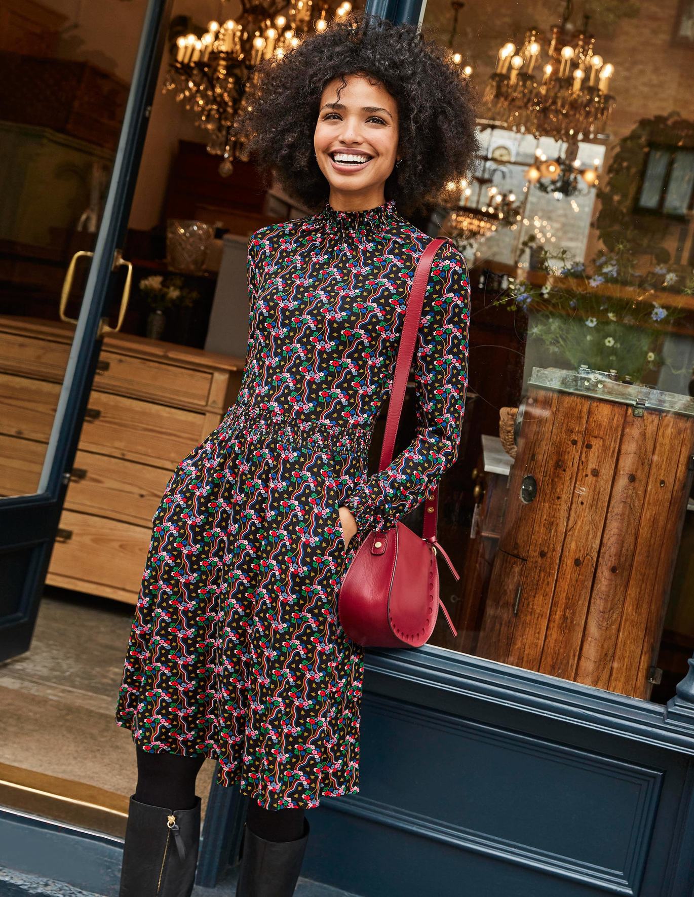 Alice Jersey Dress - Black | Boden US