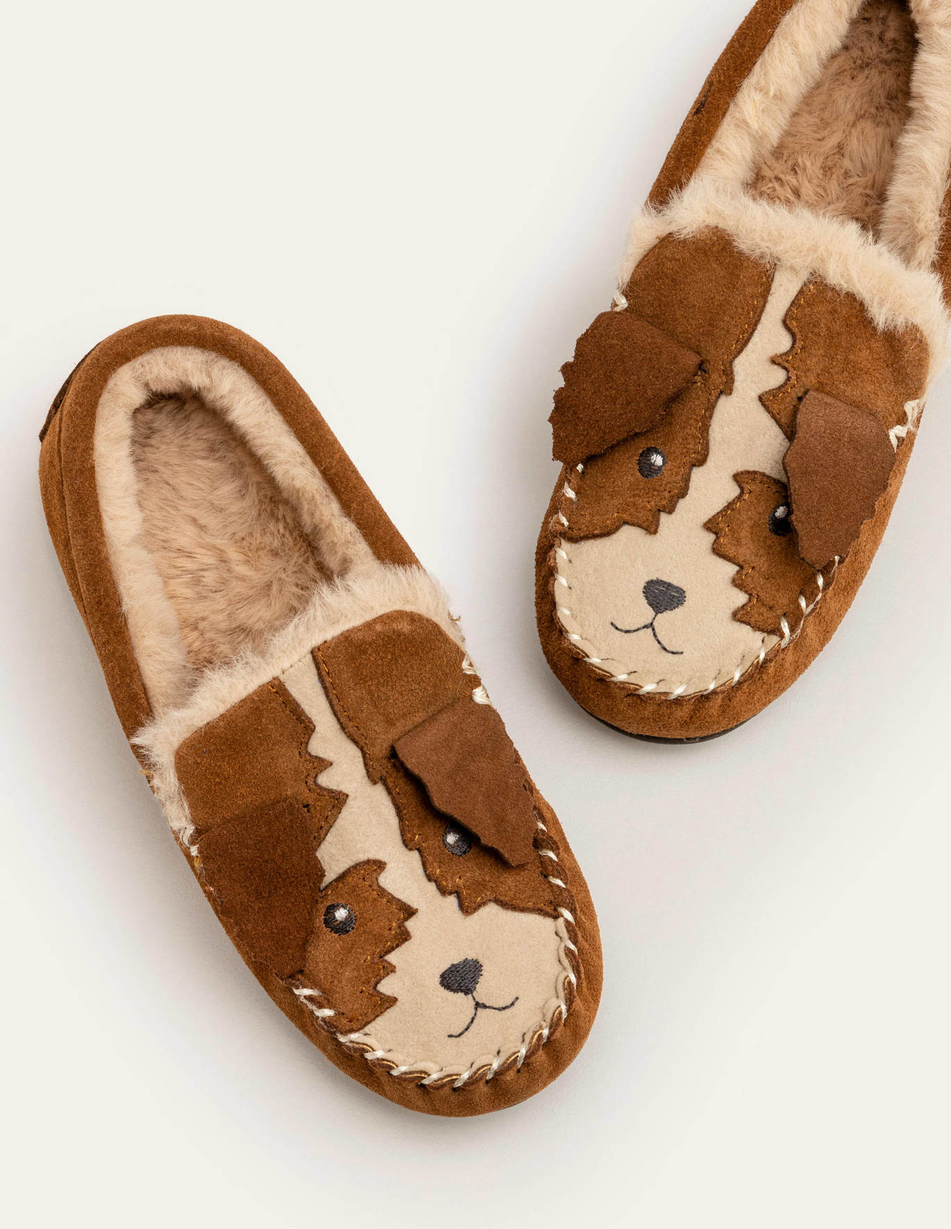 Boden Suede Slippers - Tan Brown