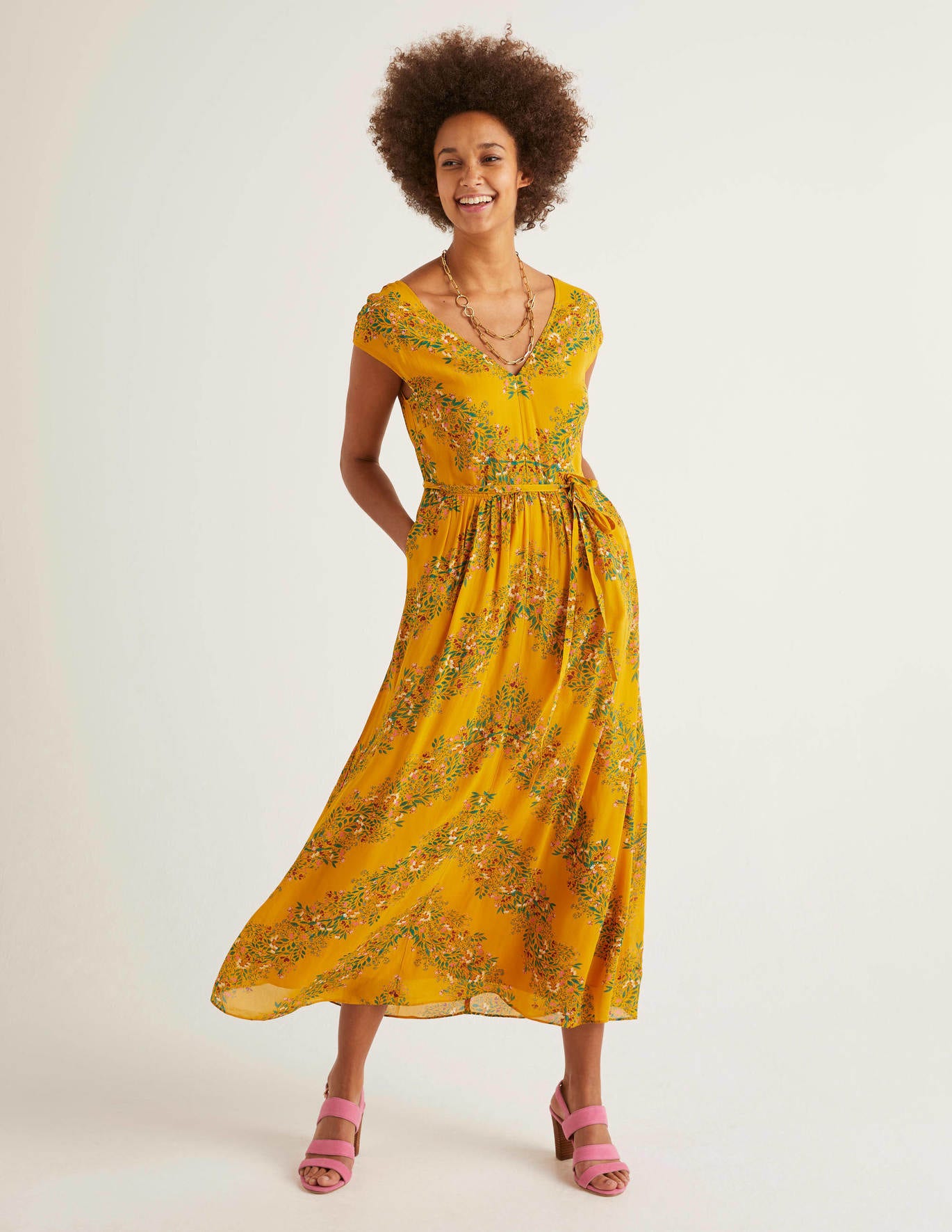 Fiona Midi Dress - Tuscan Sun, Garden 