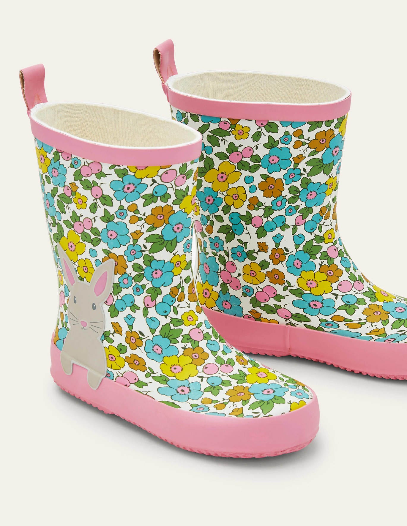Boden Fun Wellies - Floral Bunny