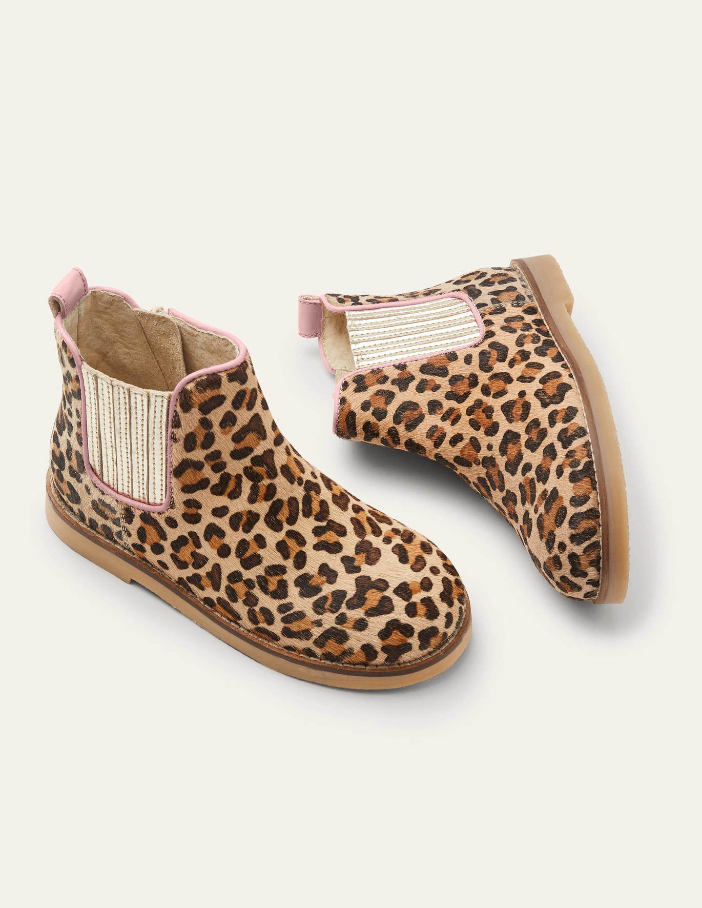 Boden Leather Chelsea Boots - Leopard