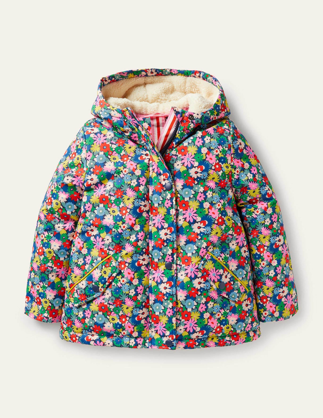 Boden Sherpa Lined Anorak - Multi Paintbox Floral