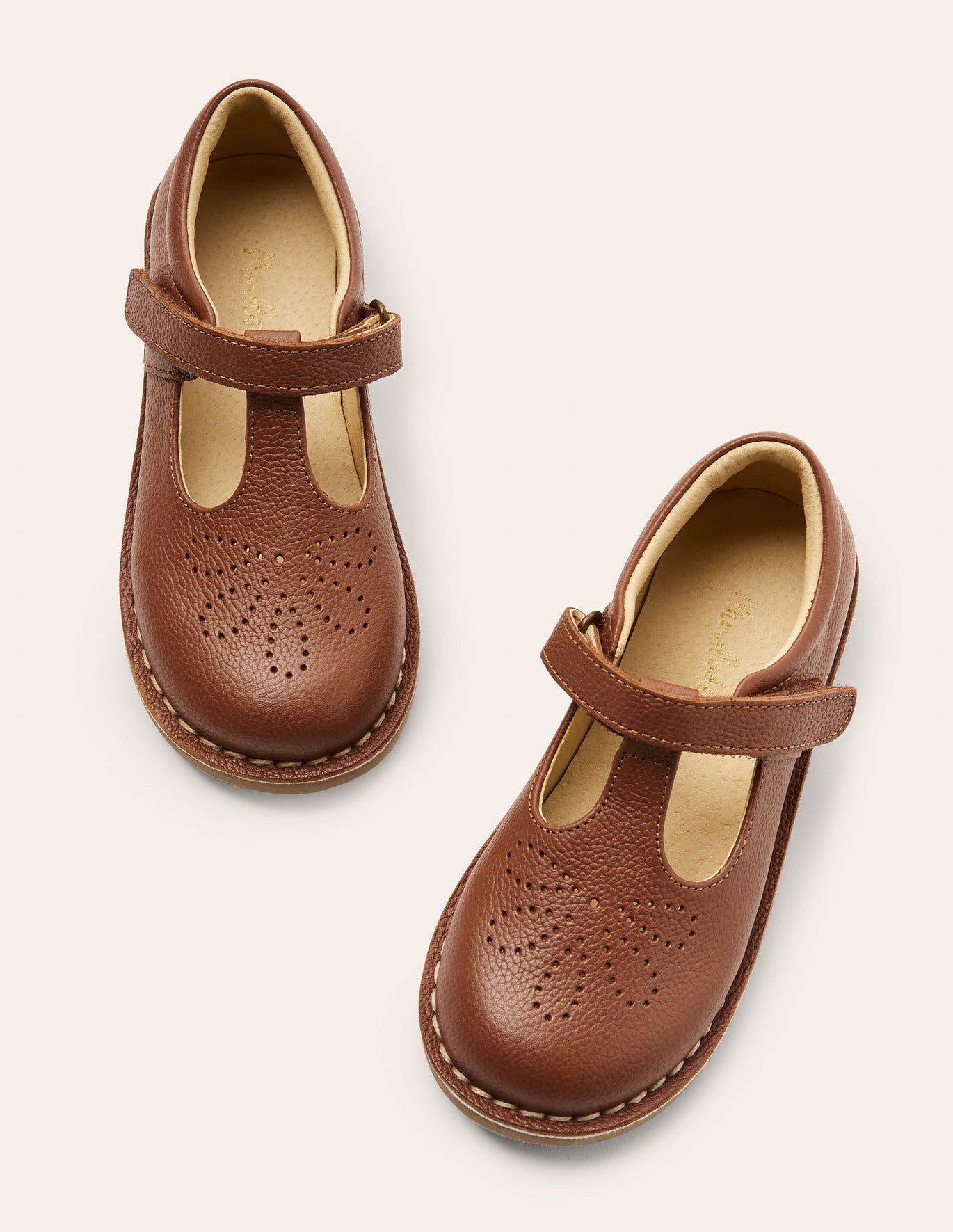 Boden Leather T-bar Flats - Tan