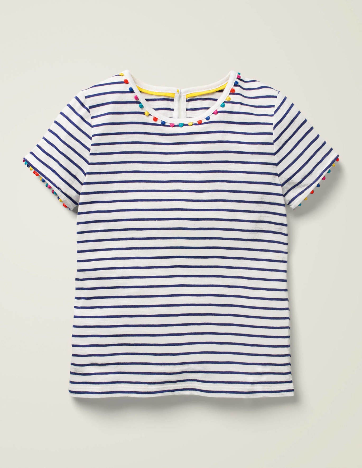 Boden Charlie Pom Jersey T-shirt - Indigo Navy/Ivory