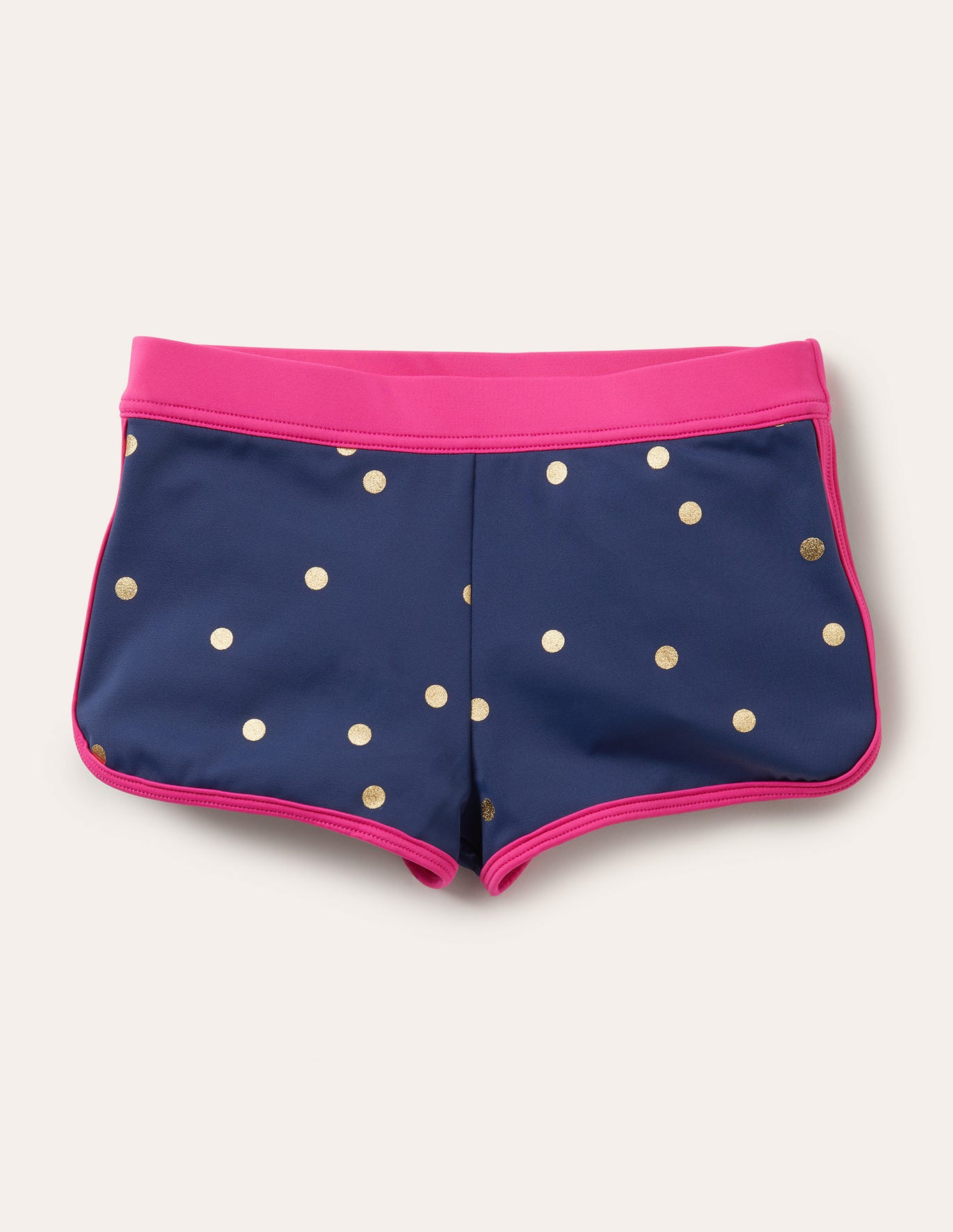 Boden Patterned Swim Shorts - Harmony Blue Gold Spot