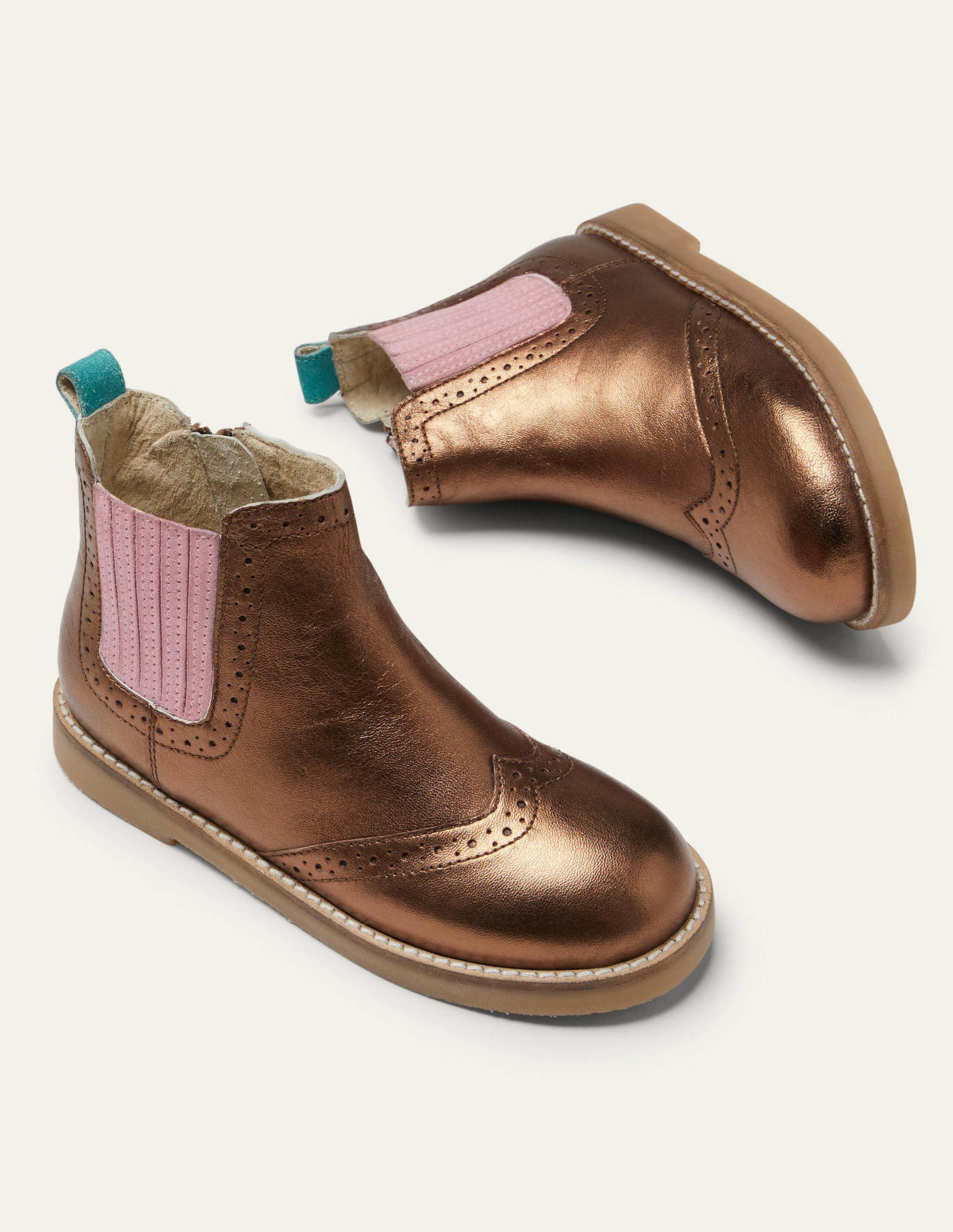 Boden Leather Chelsea Boots - Bronze Metallic