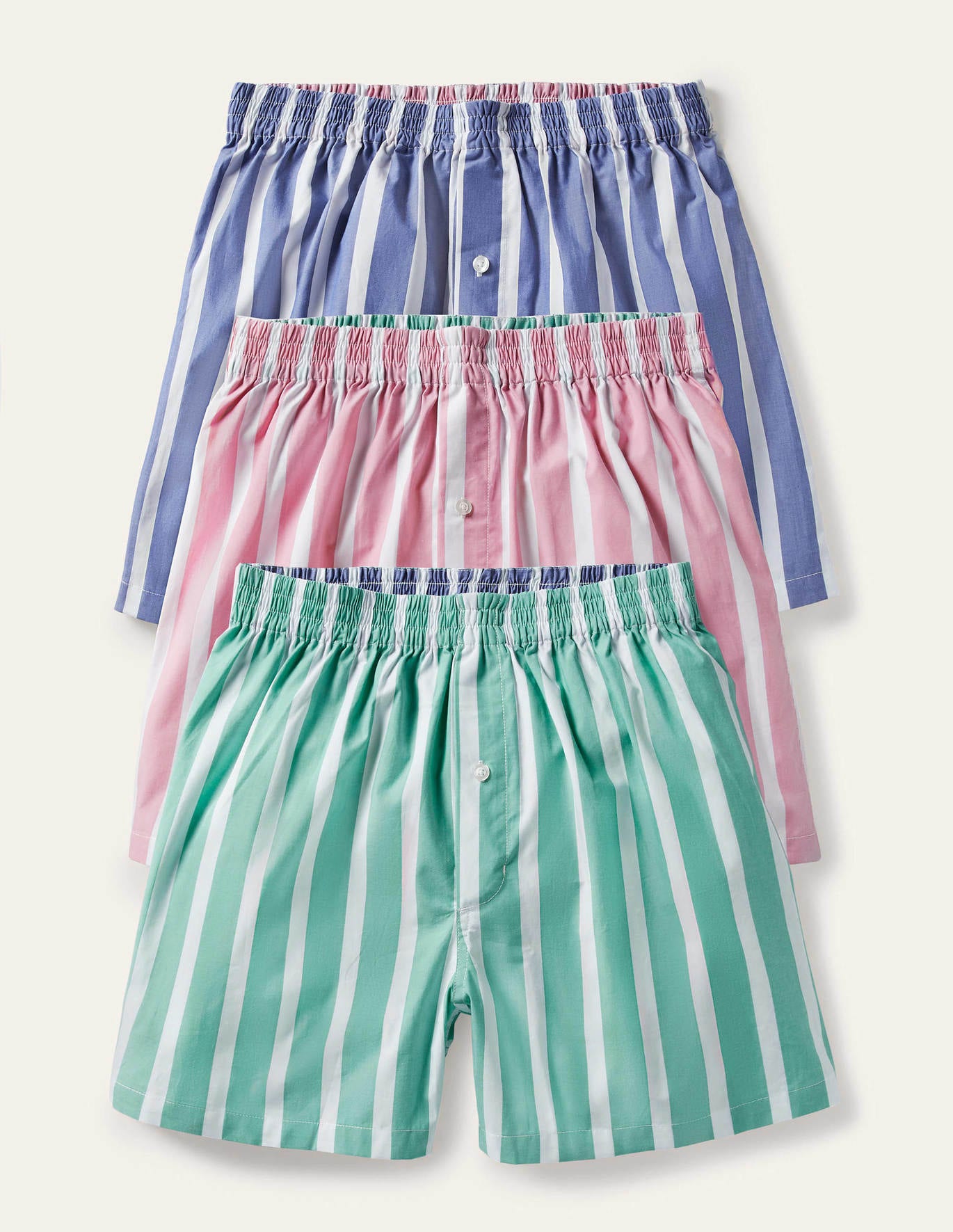Boden 3 Pack Woven Boxers - Stripe Mix Pack
