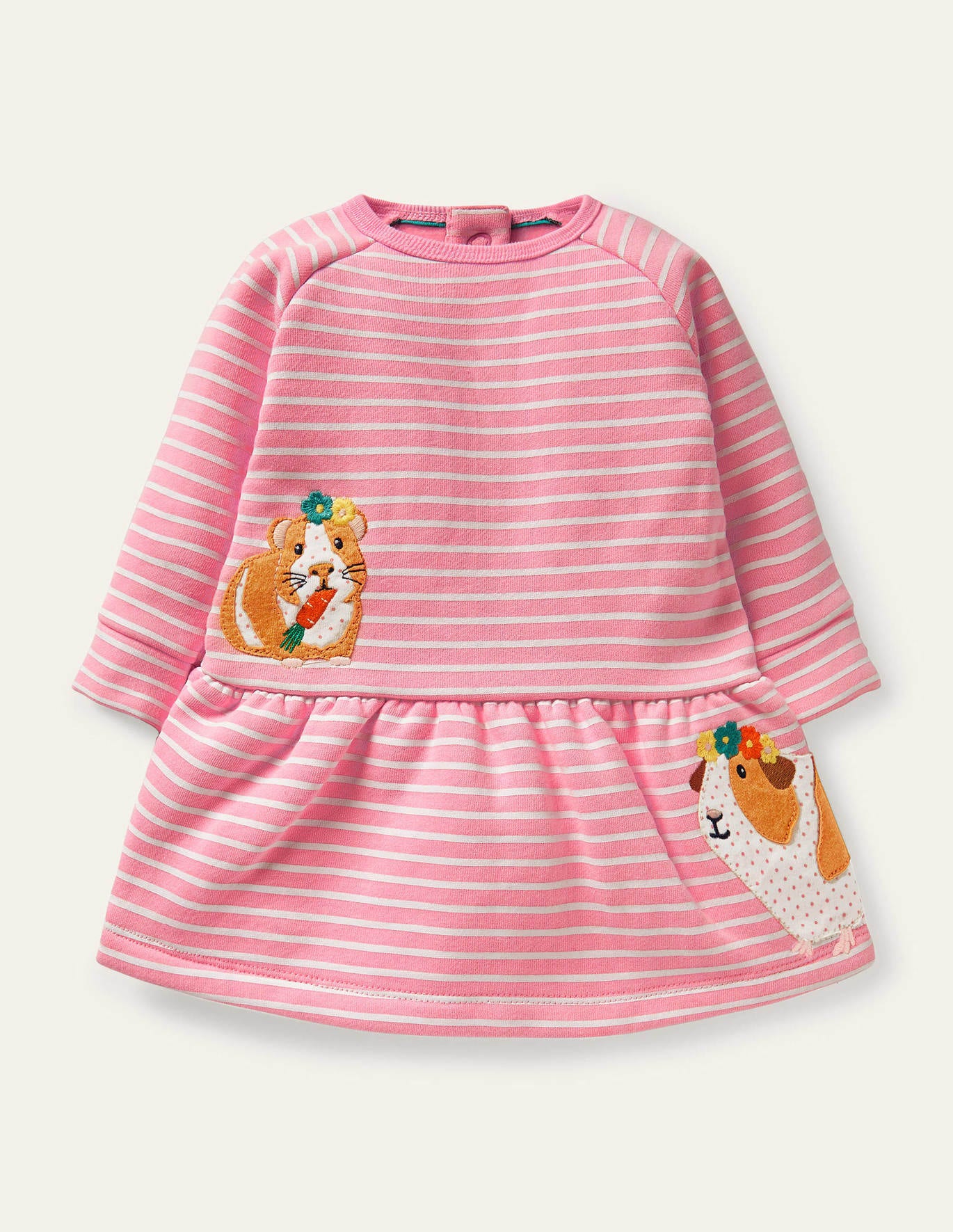Boden Cosy Sweatshirt Dress - Formica Pink/Ivory Guinea Pigs