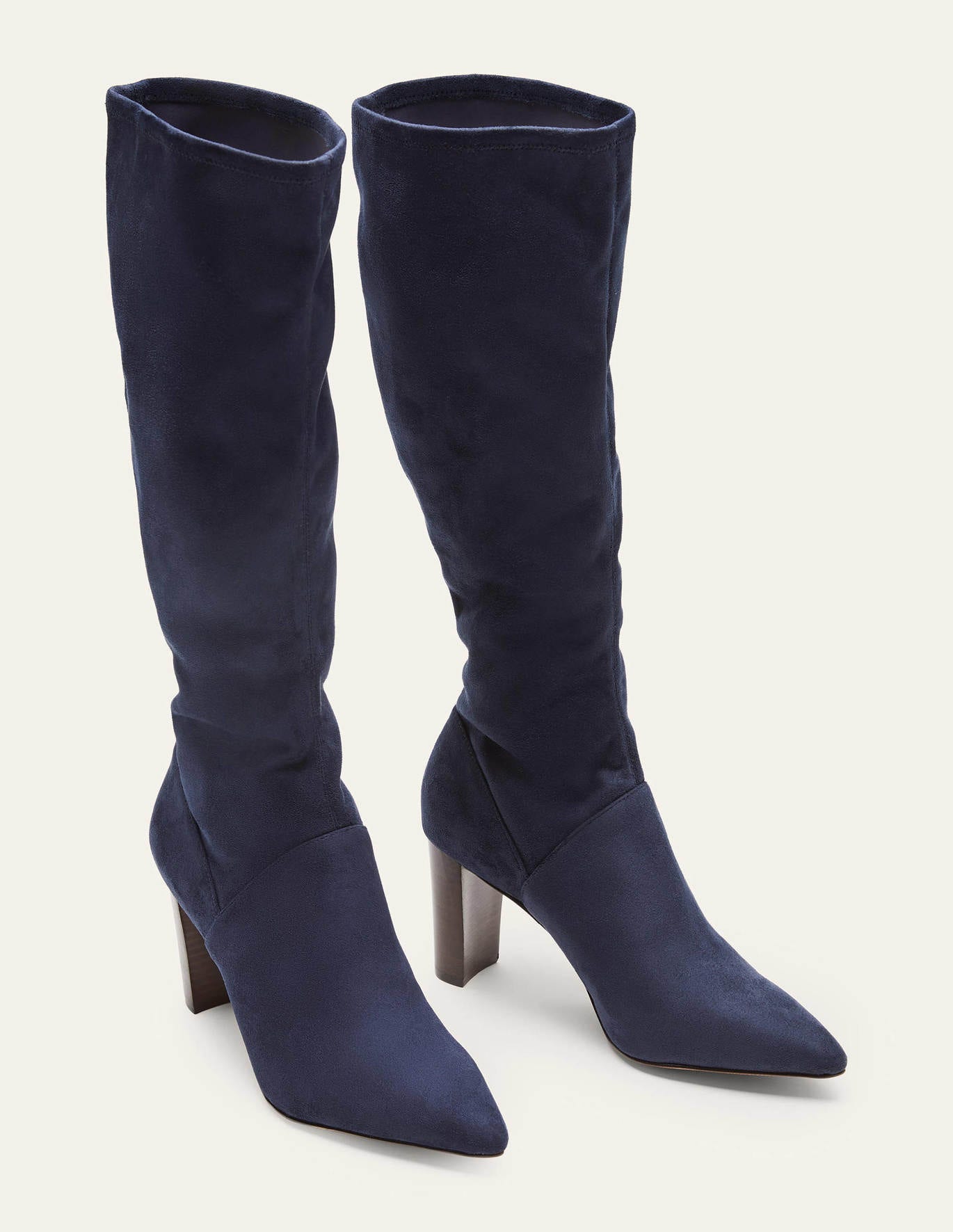Boden Pointed Toe Stretch Boots - Navy