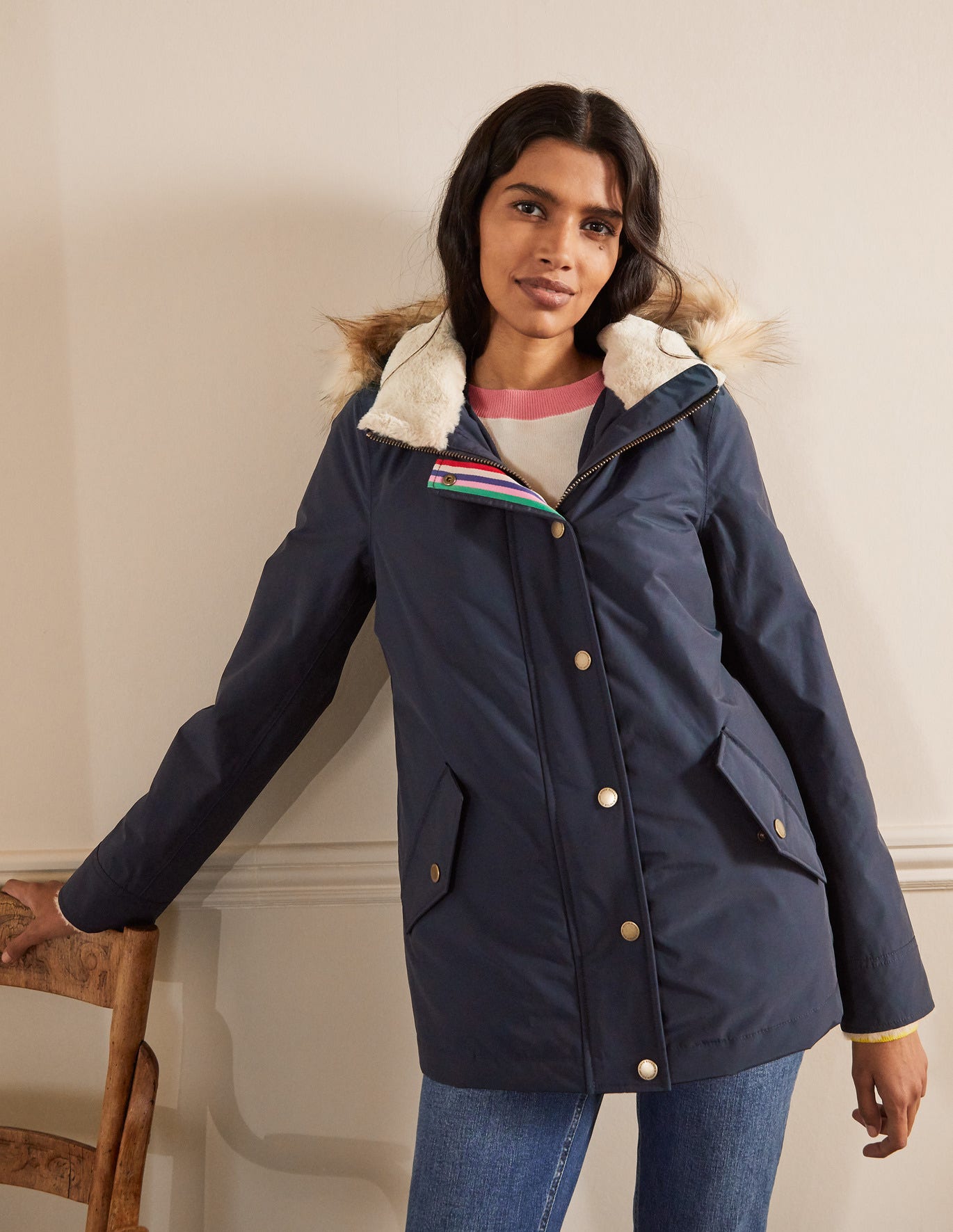 Navy rainproof jacket. Boden
