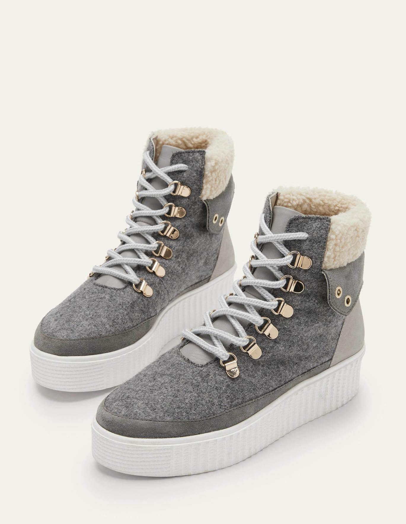 Boden Laura Trend Hiking Boots - Grey Marl