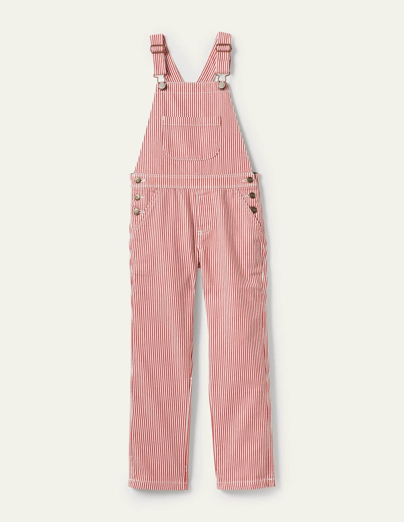 Boden Striped Overalls - Strawberry Tart Red Ticking
