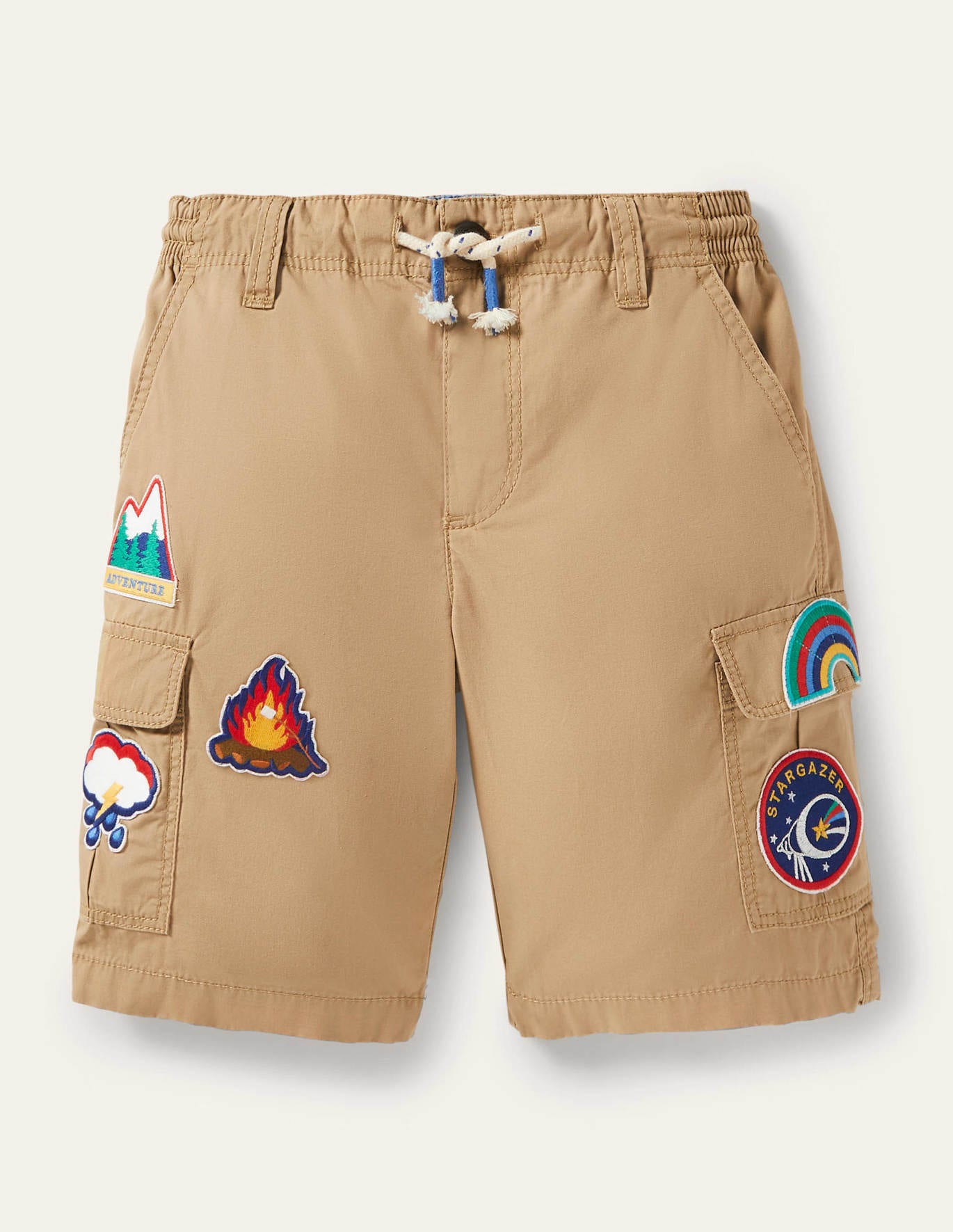 Boden Cargo Badge Shorts - Cappuccino Brown Badges