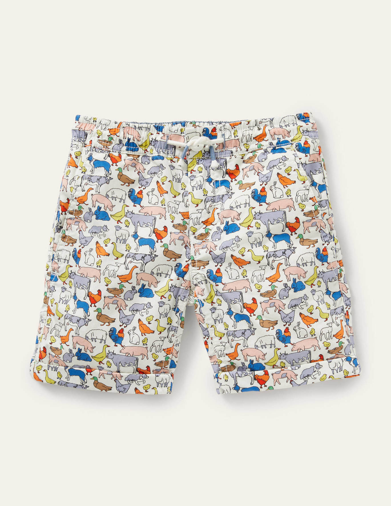 Boden Smart Roll-up Shorts - Ivory Farm