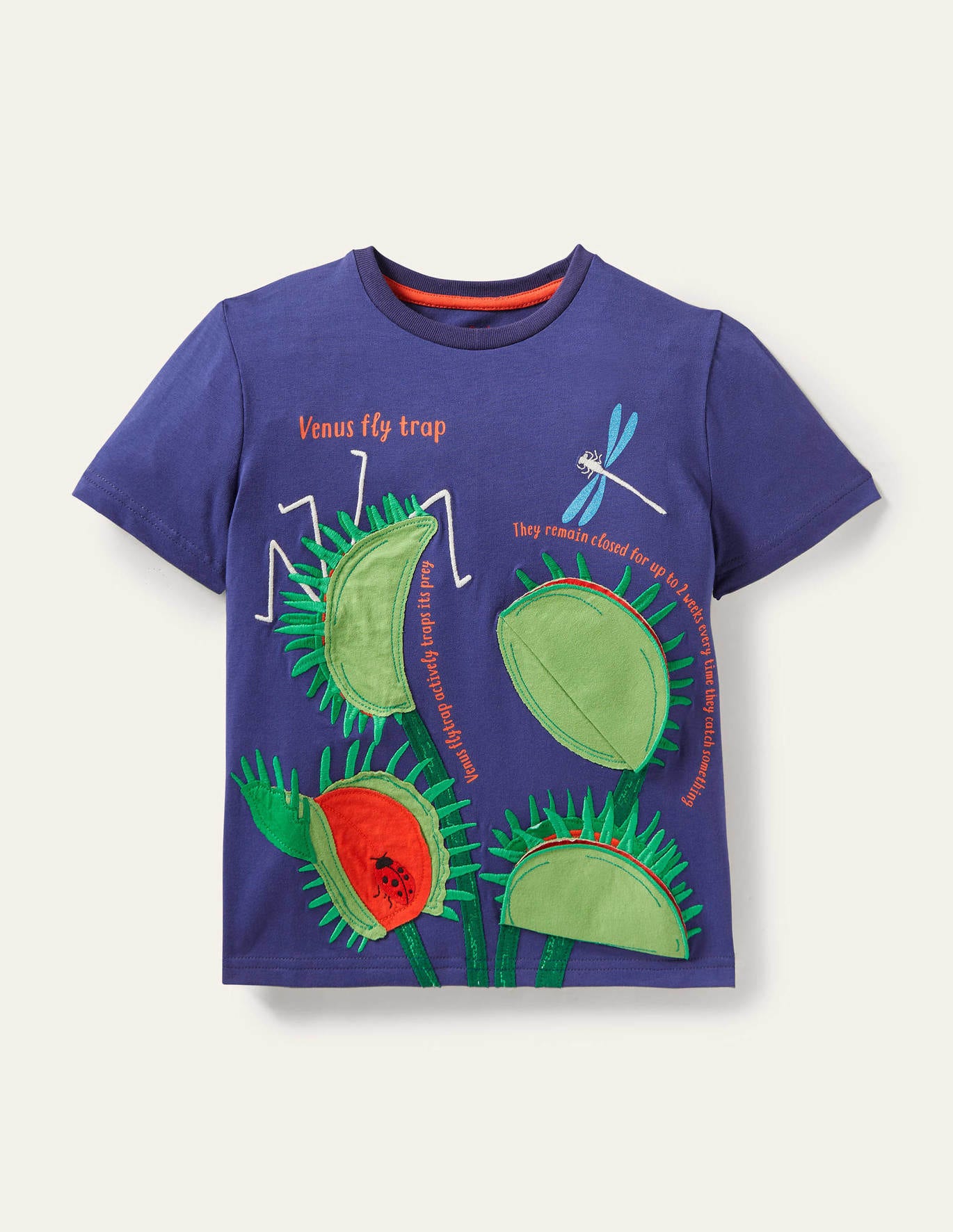 Boden Educational Flap T-shirt - College Navy Venus Fly Trap