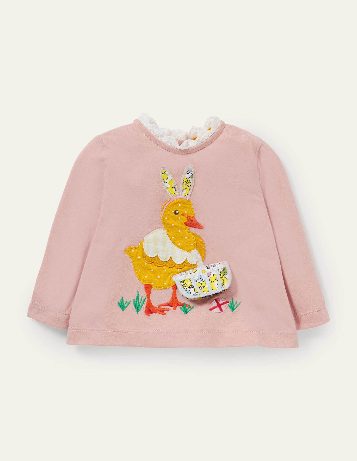 Boden Lift-the-flap T-shirt - Pink Duck