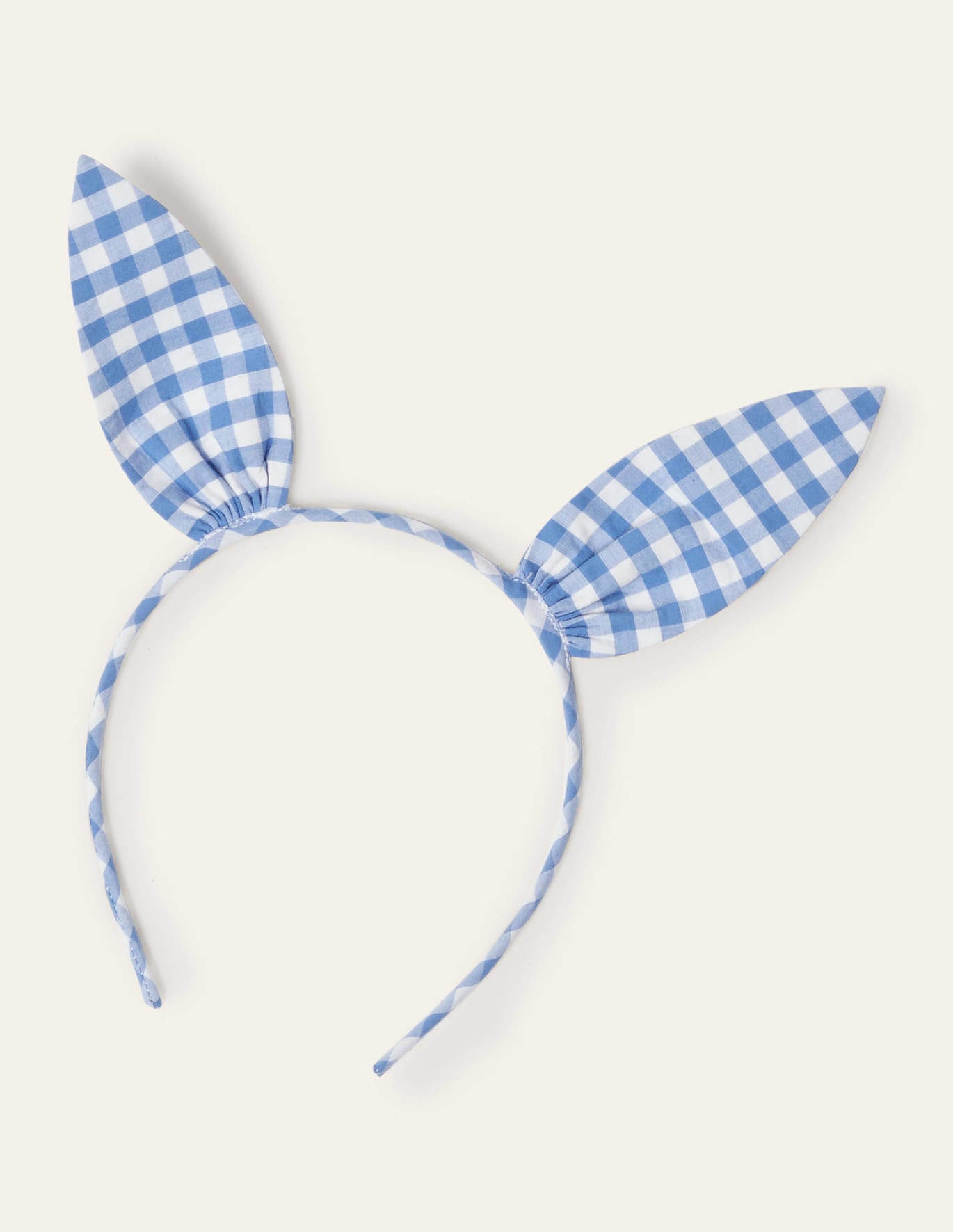Boden Bunny Ears Headband - Blue Gingham