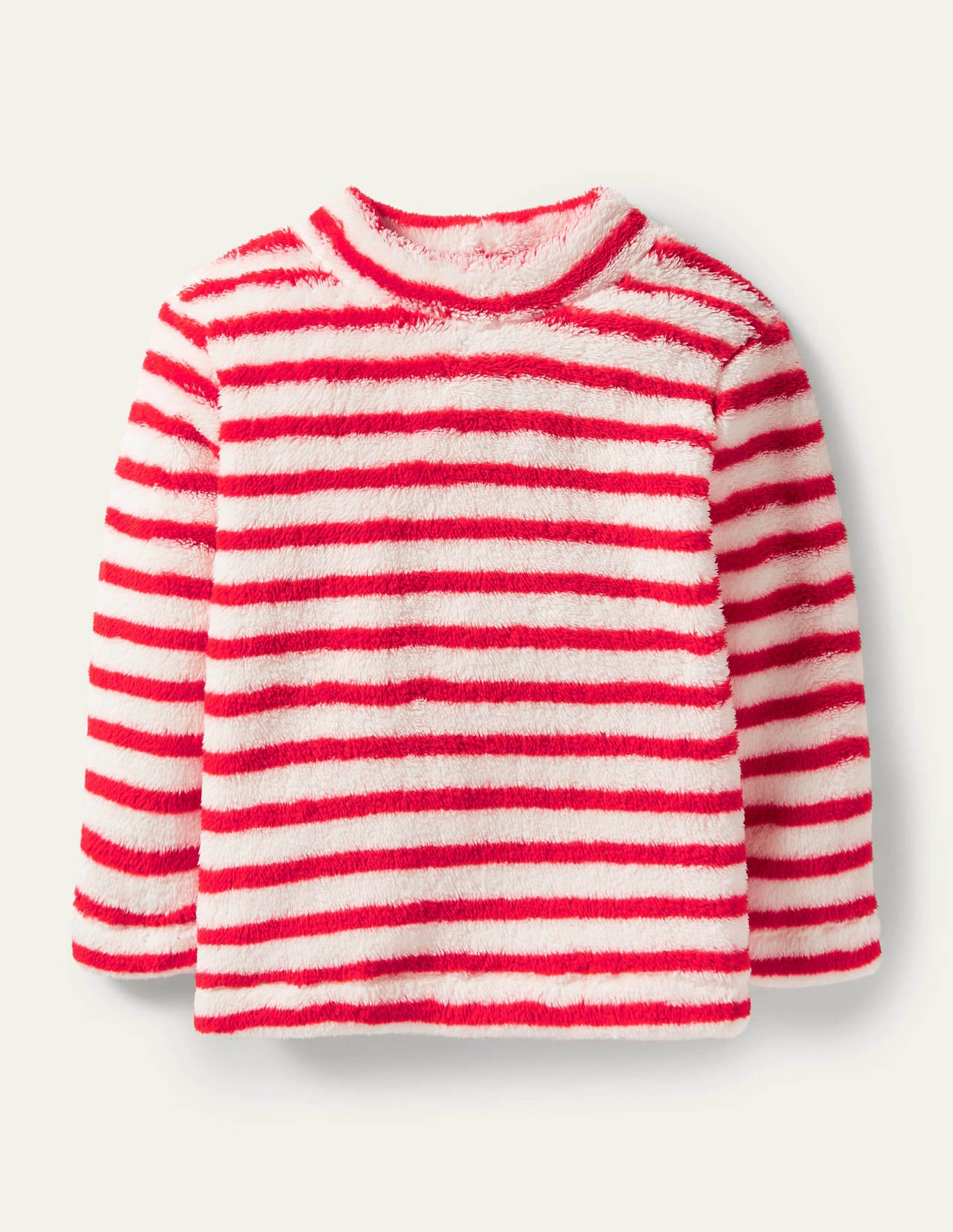 Boden Cosy Funnel Neck Top - Strawberry Tart Red/Ivory