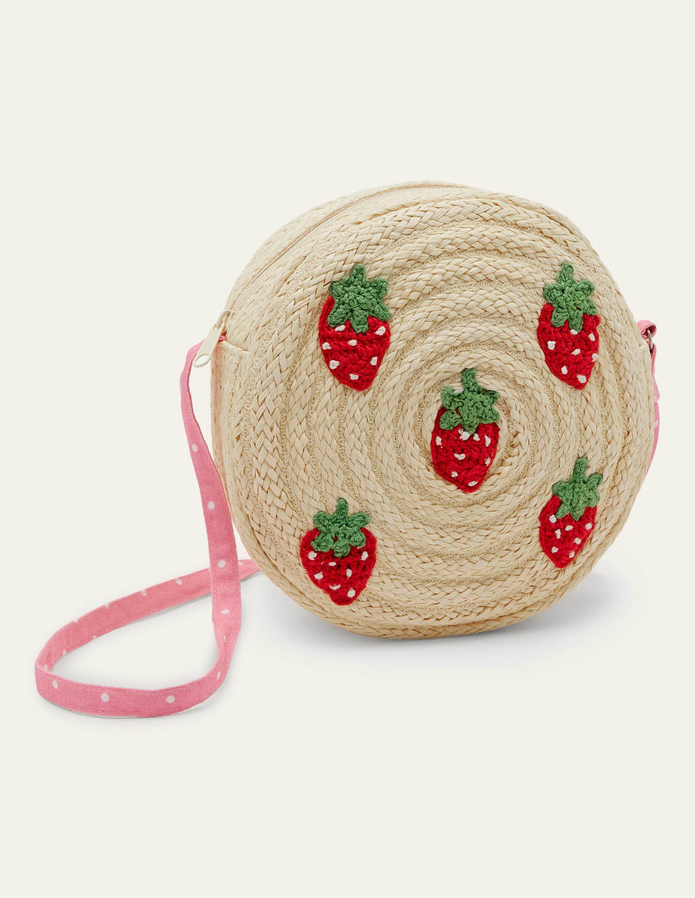 Boden Straw Bag - Natural Strawberries
