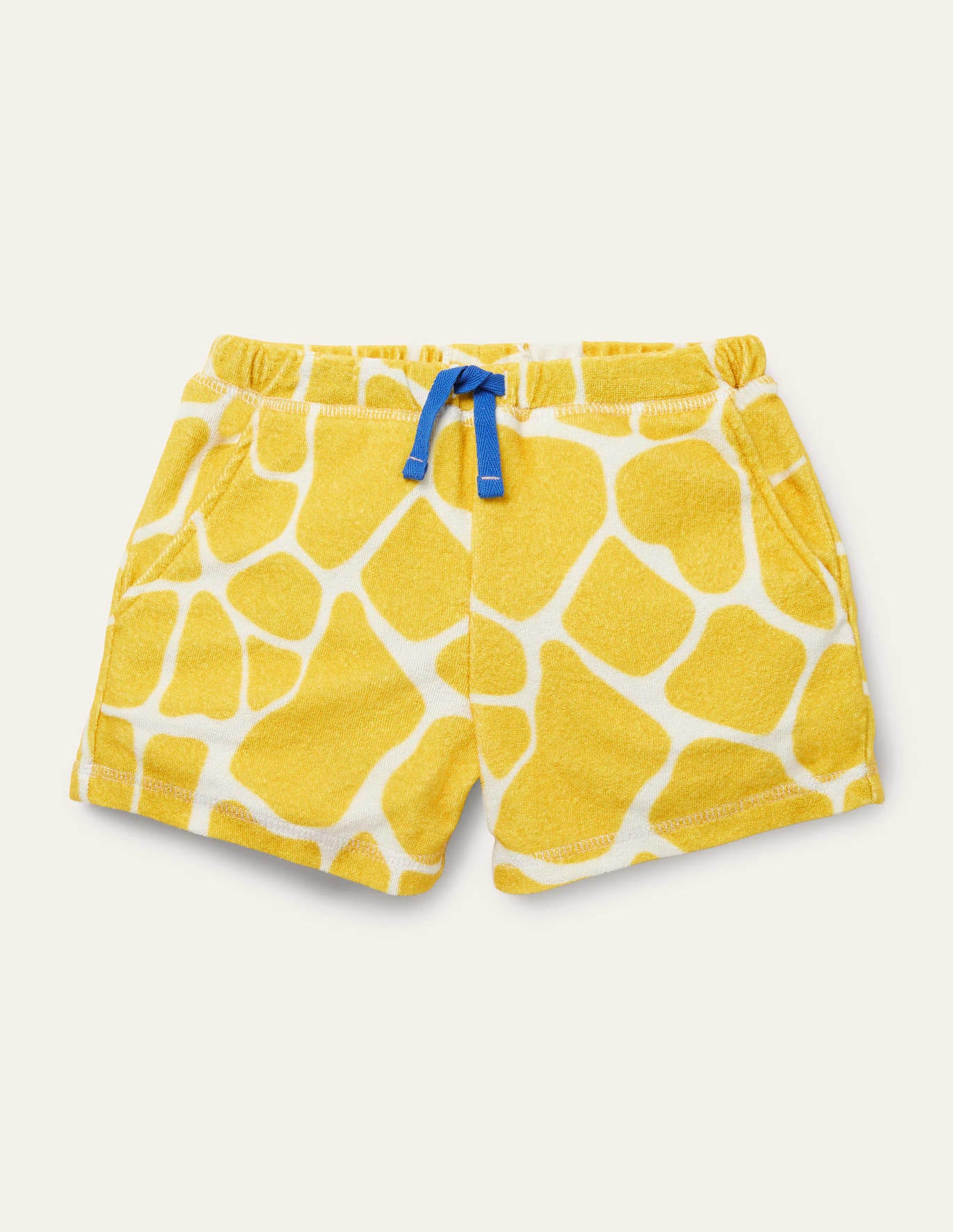 Boden Towelling Shorts - Daffodil Yellow Giraffe