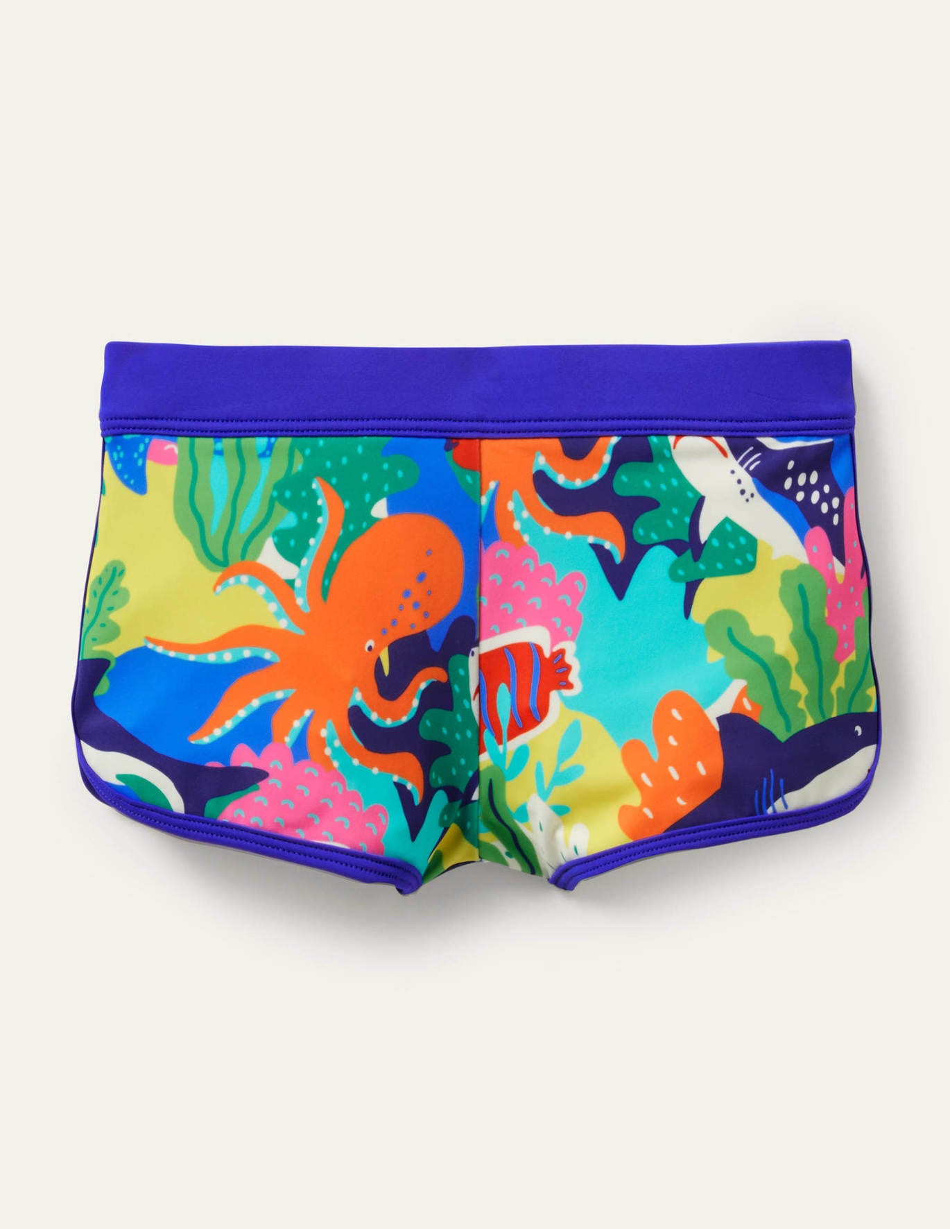 Boden Patterned Swim Shorts - Multi Rainbow Reef