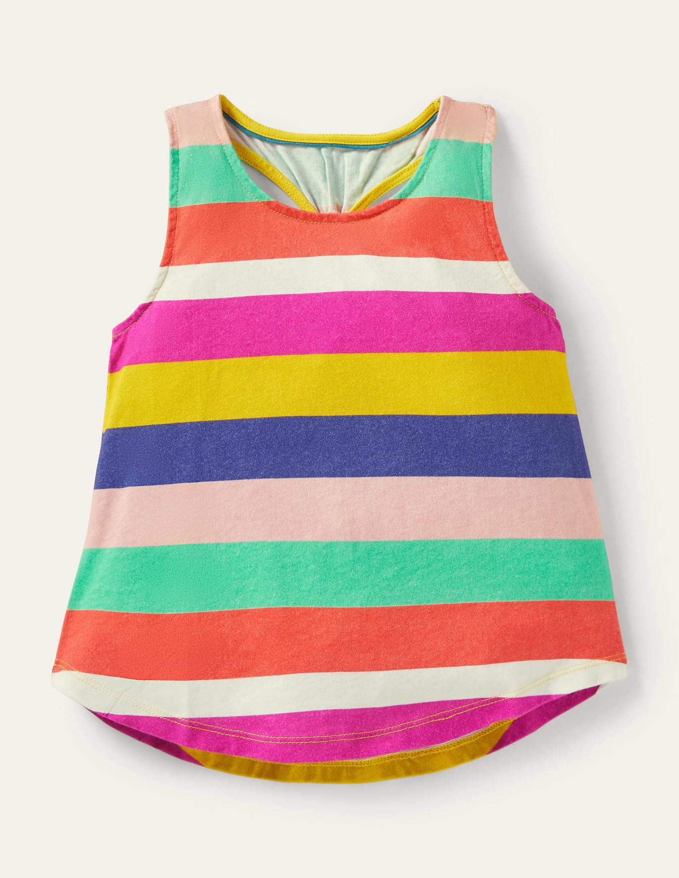 Boden Knot Back Tank Top - Pop Pansy / Daffodil Rainbow